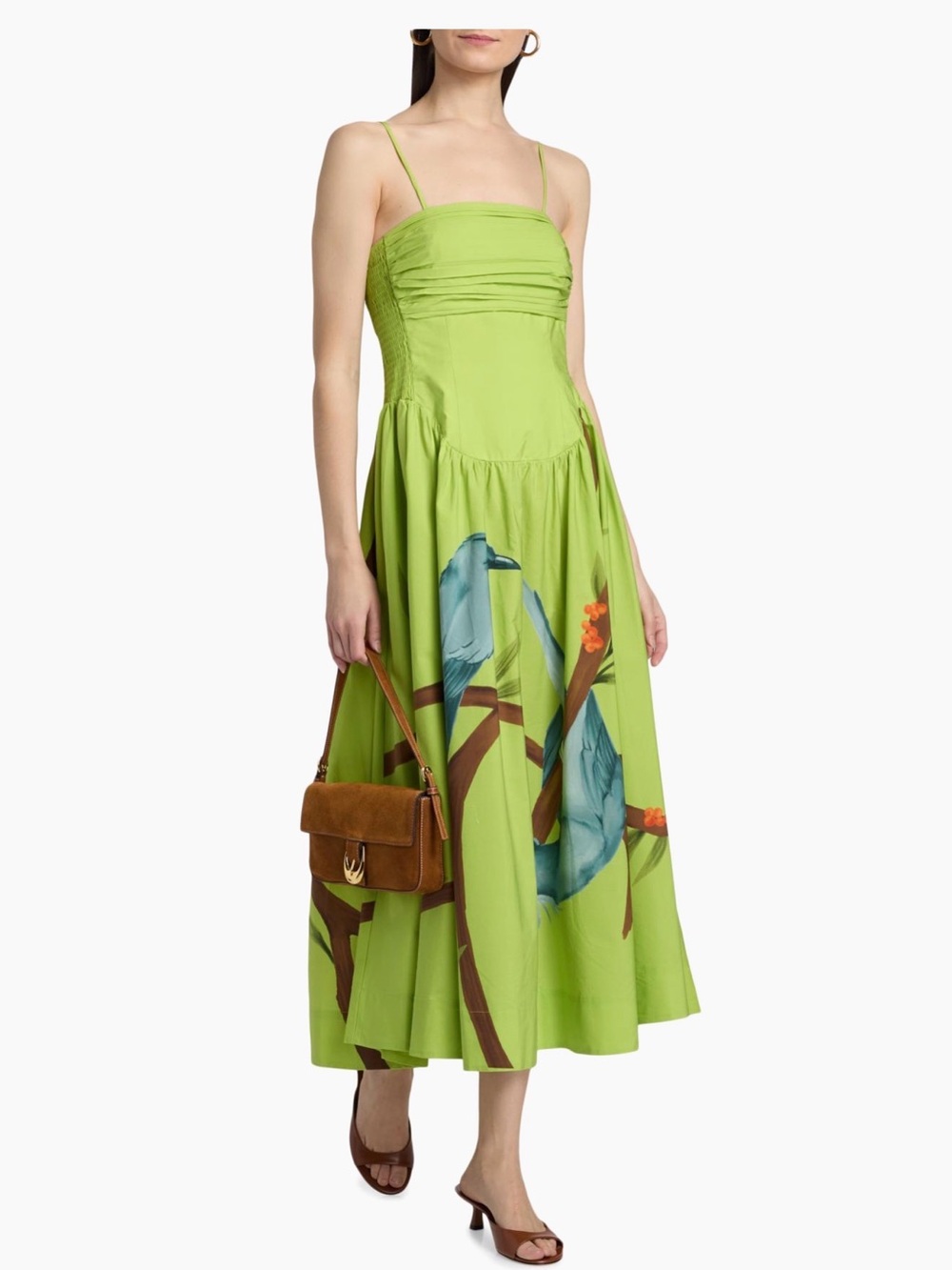 FARM Rio Lime Green Maxi Dress with Blue Bird Print - Picture 11 of 13